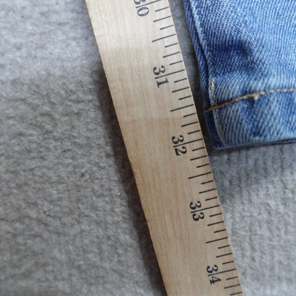 Buck Mason Jeans 34 x 32 Blue Straight Button Fly - Picture 3 of 11